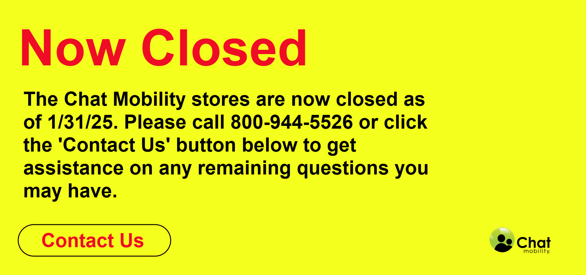 Chat Mobility now closed