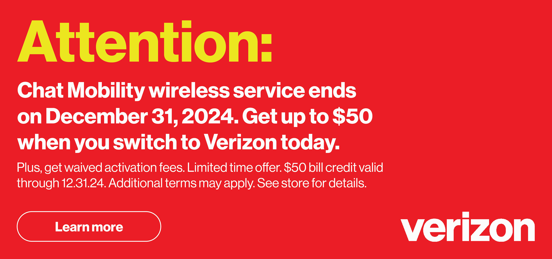 Attention Switch to Verizon